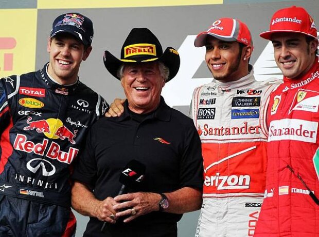 Titel-Bild zur News: Sebastian Vettel, Lewis Hamilton, Fernando Alonso