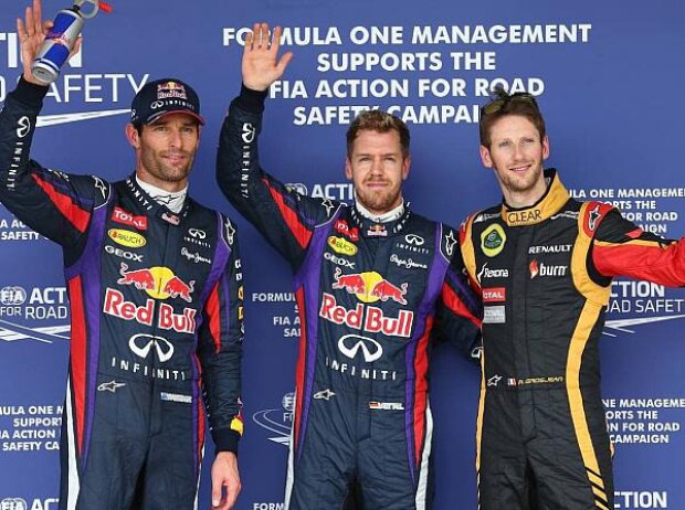 Titel-Bild zur News: Sebastian Vettel, Mark Webber, Romain Grosjean