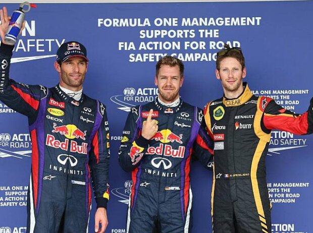 Titel-Bild zur News: Sebastian Vettel, Mark Webber, Romain Grosjean