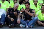 Adrian Newey und Mark Webber (Red Bull) 
