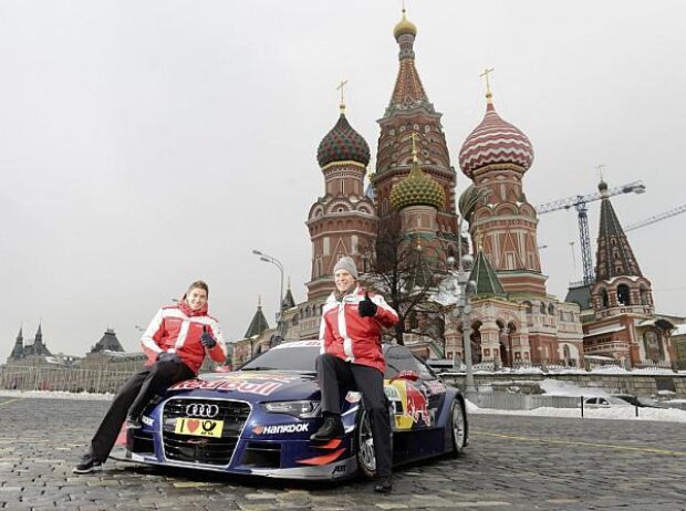 Mattias Ekström, Edoardo Mortara in Moskau Mattias Ekström, Edoardo Mortara in Moskau