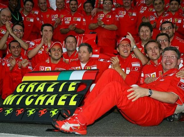 Ross Brawn, Jean Todt, Felipe Massa, Michael Schumacher Ross Brawn, Jean Todt, Felipe Massa, Michael Schumacher