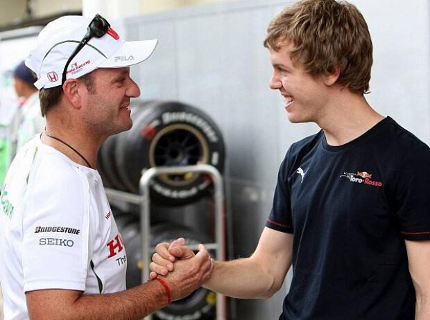 Titel-Bild zur News: Rubens Barrichello, Sebastian Vettel