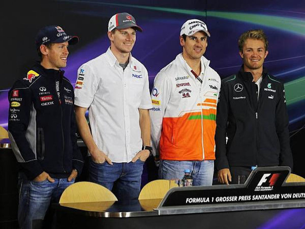 Sebastian Vettel, Nico Hülkenberg, Adrian Sutil, Nico Rosberg