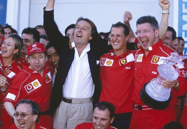 Jean Todt Luca di Montezemolo Ross Brawn Michael Schumacher Ferrari Scuderia Ferrari F1Mercedes Mercedes AMG Petronas F1 Team F1 ~Jean Todt, Luca di Montezemolo, Ross Brawn und Michael Schumacher ~ 