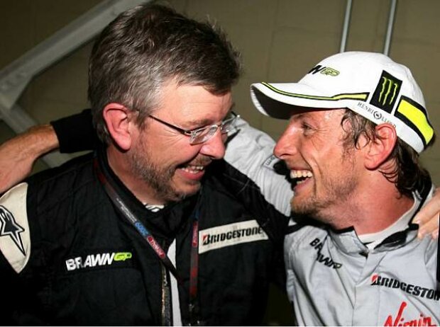 Titel-Bild zur News: Ross Brawn (Teamchef), Jenson Button