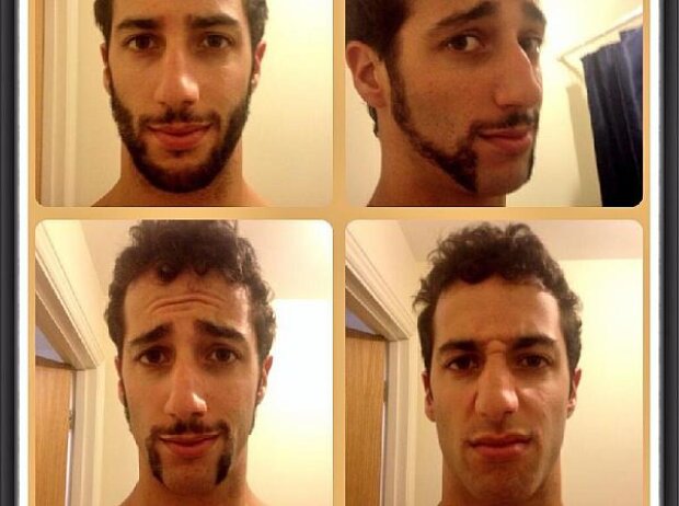 Titel-Bild zur News: Daniel Ricciardo mit Schnurrbart