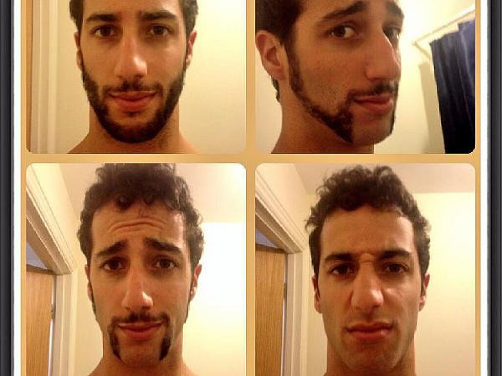 Daniel Ricciardo mit Schnurrbart