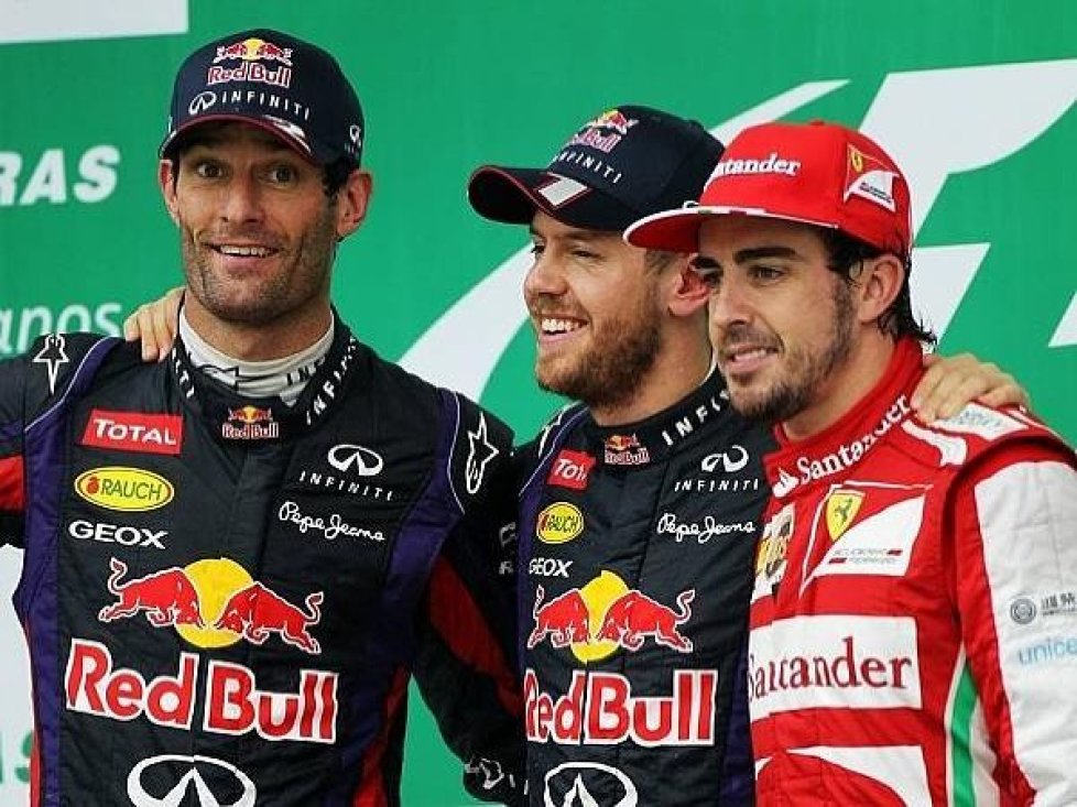 Mark Webber, Sebastian Vettel, Fernando Alonso