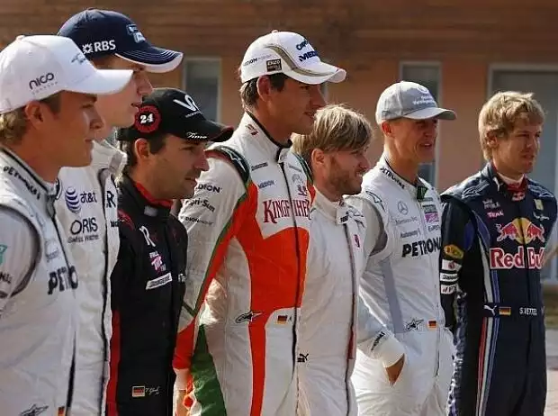 Adrian Sutil, Michael Schumacher, Nick Heidfeld, Nico Rosberg, Sebastian Vettel, Timo Glock, Nico Hülkenberg Titel-Bild zur News: Adrian Sutil, Michael Schumacher, Nick Heidfeld, Nico Rosberg, Sebastian Vettel, Timo Glock, Nico Hülkenberg
