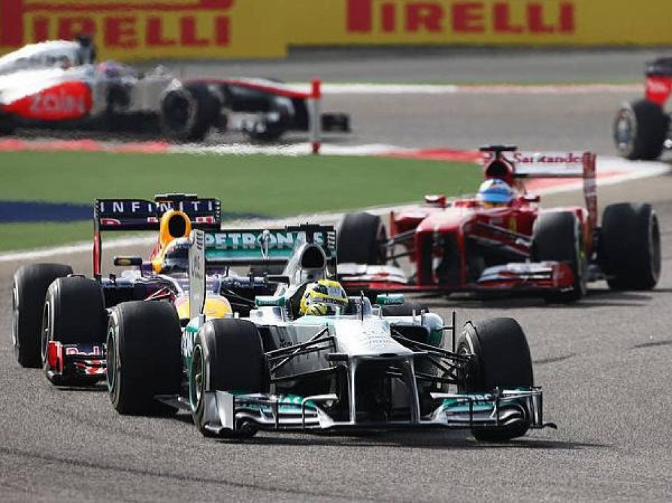 Nico Rosberg, Sebastian Vettel, Fernando Alonso
