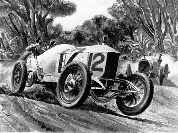 Vanderbilt-Rennen 1914 bei Los Angeles: Ralph de Palma im Mercedes Vanderbilt-Rennen 1914 bei Los Angeles: Ralph de Palma im Mercedes