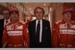 Stefano Domenicali, Fernando Alonso, Luca di Montezemolo und Kimi Räikkönen (Ferrari)
