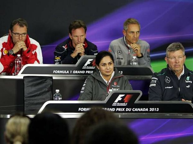 Ross Brawn, Monisha Kaltenborn, Martin Whitmarsh, Christian Horner, Stefano Domenicali