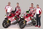 Chaz Davies, Davide Giugliano, Ernesto Marinelli, Serafino Foti und die Ducati 1199 Panigale