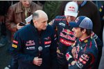 Franz Tost, Daniil Kwjat und Jean-Eric Vergne (Toro Rosso) 