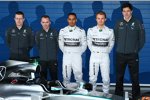 Lewis Hamilton (Mercedes), Nico Rosberg (Mercedes) und Toto Wolff 