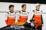 Sergio Perez (Force India), Daniel Juncadella und Nico Hülkenberg (Force India) 