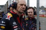 Christian Horner, Adrian Newey und Daniel Ricciardo (Red Bull) 