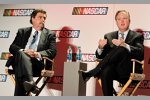 NASCAR-Präsident Mike Helton und NASCAR-Chef Brian France bei der ersten Fragestunde zum neuen Chase-Format