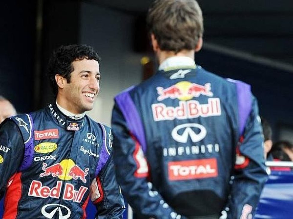 Daniel Ricciardo, Sebastian Vettel, Adrian Newey, Christian Horner