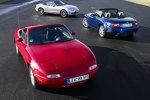 Drei Generationen Mazda MX-5 