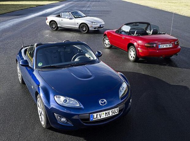 Drei Generationen Mazda MX-5 