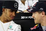 Lewis Hamilton (Mercedes) und Sebastian Vettel (Red Bull) 