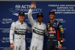 Pole-Position für Lewis Hamilton (Mercedes), Daniel Ricciardo (Red Bull) und Nico Rosberg (Mercedes) folgen