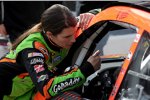 Danica Patrick im Gespr?ch mit Boss Tony Stewart (Stewart/Haas) 