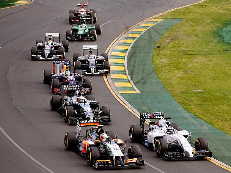 Valtteri Bottas, Sergio Perez, Jenson Button, Sebastian Vettel, Adrian Sutil, Esteban Gutierrez, Marcus Ericsson, Pastor Maldonado