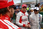Fernando Alonso (Ferrari), Jules Bianchi (Marussia) und Felipe Massa (Williams) 