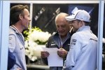 Sam Michael, Ron Dennis und Jenson Button (McLaren) 