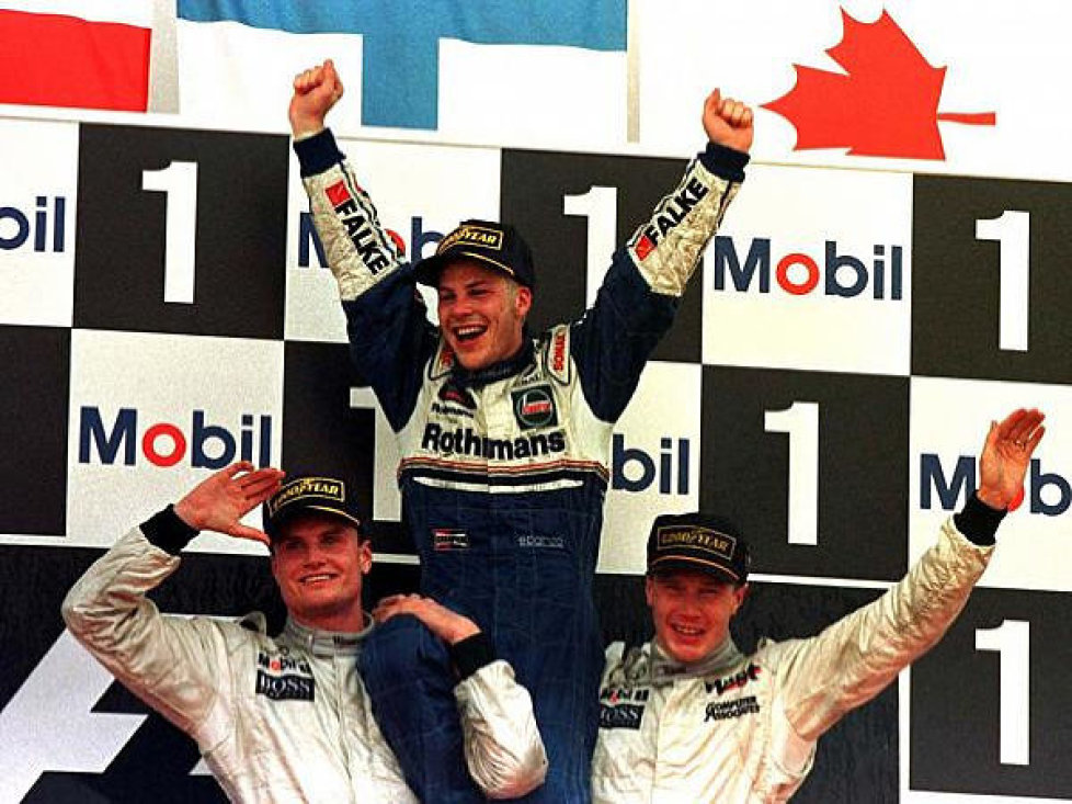 Jacques Villeneuve, David Coulthard, Mika Häkkinen 1997