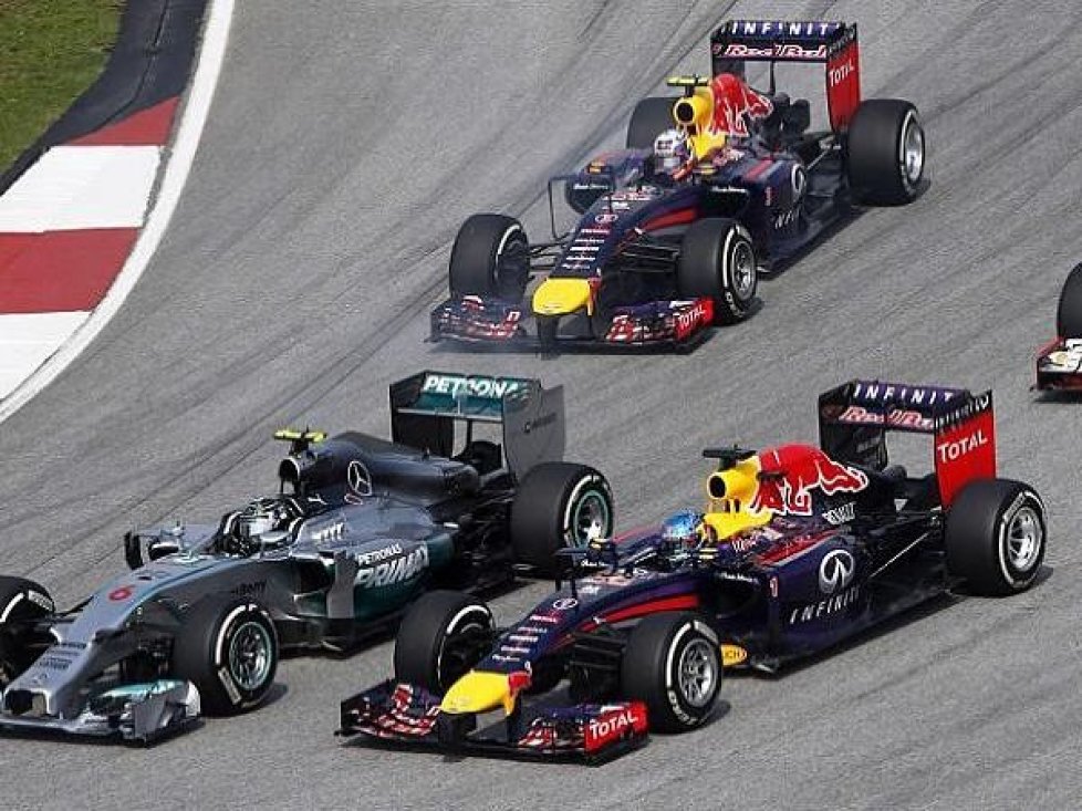 Nico Rosberg, Sebastian Vettel, Fernando Alonso, Kimi Räikkönen, Daniel Ricciardo, Nico Hülkenberg, Kevin Magnussen