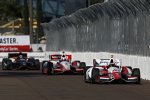 Zwei Rookies und ein Rückkehrer: Carlos Huertas (Coyne), Juan Pablo Montoya (Penske) und Jack Hawksworth (Herta) 