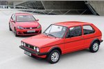 Der Golf VII GTD - hier neben seinem Urahn von 1983 - feiert in Kitzbühel seine Premiere