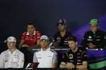 Jules Bianchi (Marussia), Jean-Eric Vergne (Toro Rosso), Marcus Ericsson (Caterham), Romain Grosjean (Lotus), Jenson Button (McLaren) und Nico Hülkenberg (Force India) 