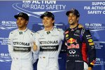 Lewis Hamilton (Mercedes), Nico Rosberg (Mercedes) und Daniel Ricciardo (Red Bull) 