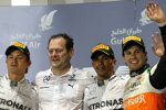 Lewis Hamilton (Mercedes), Nico Rosberg (Mercedes) und Sergio Perez (Force India) 