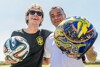 Bild zum Inhalt: Rossi trifft Fußball-Weltmeister Cafu in Brasilien