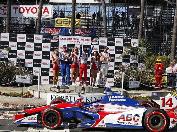 Takuma Sato, Graham Rahal, Justin Wilson Takuma Sato, Graham Rahal, Justin Wilson