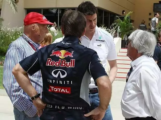 Christian Horner, Toto Wolff, Bernie Ecclestone Titel-Bild zur News: Christian Horner, Toto Wolff, Bernie Ecclestone