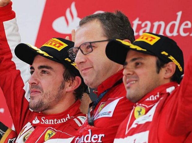 Fernando Alonso, Stefano Domenicali, Felipe Massa, Kimi Räikkönen