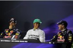 Daniel Ricciardo (Red Bull), Lewis Hamilton (Mercedes) und Sebastian Vettel (Red Bull) 