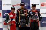 Antonio Fuoco, Esteban Ocon und Max Verstappen 