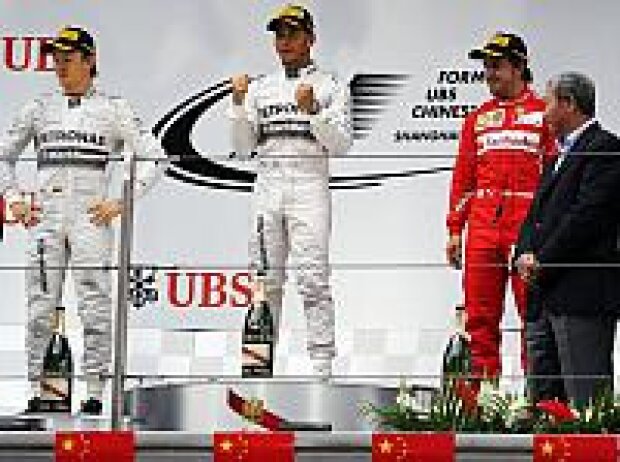 Titel-Bild zur News: Nico Rosberg, Lewis Hamilton, Fernando Alonso