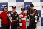 Max Verstappen, Antonio Fuoco und Esteban Ocon 