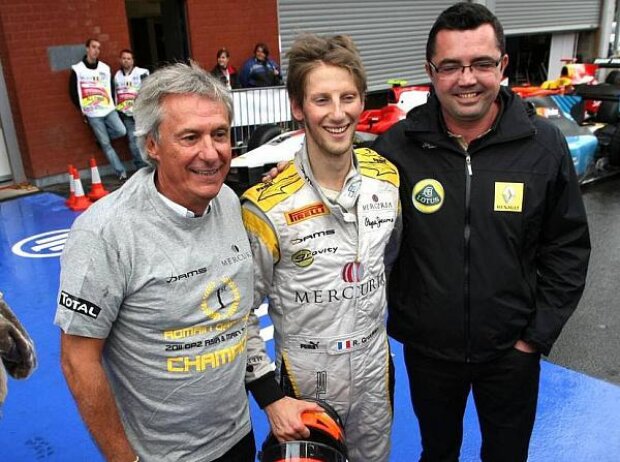 Jean-Paul Driot, Romain Grosjean, Eric Boullier Jean-Paul Driot, Romain Grosjean, Eric Boullier