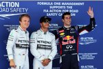 Nico Rosberg (Mercedes), Lewis Hamilton (Mercedes) und Daniel Ricciardo (Red Bull) 